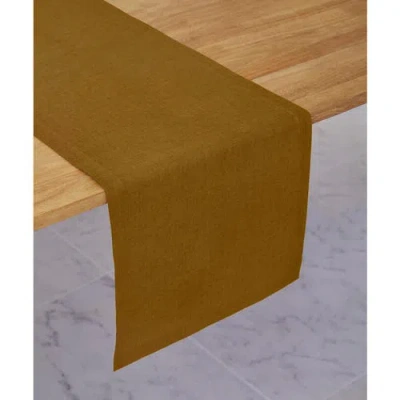 Solino Home Linen Table Runner In Brown