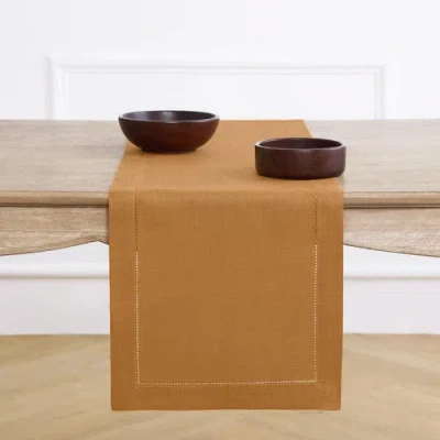Solino Home Linen Table Runner In Brown