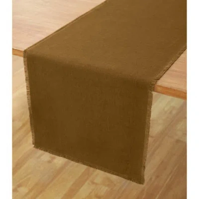 Solino Home Linen Table Runner In Brown