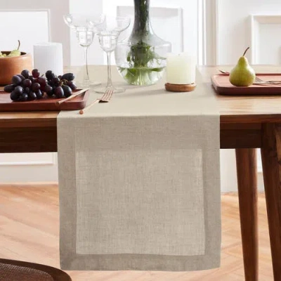 Solino Home Linen Table Runner In Brown