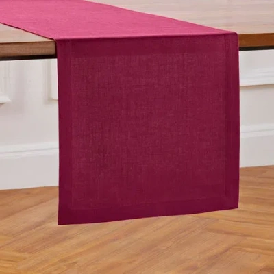 Solino Home Linen Table Runner In Burgundy
