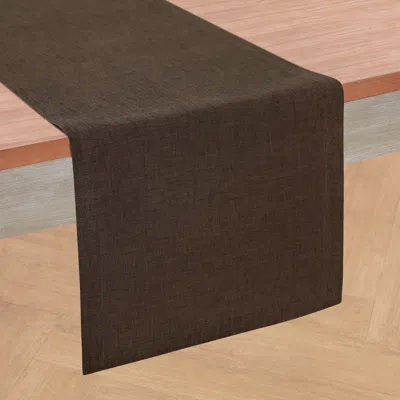 Solino Home Linen Table Runner In Chambray Brown