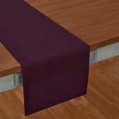 Solino Home Linen Table Runner In Chambray Burgundy
