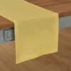 Solino Home Linen Table Runner In Chambray Lemon Yellow