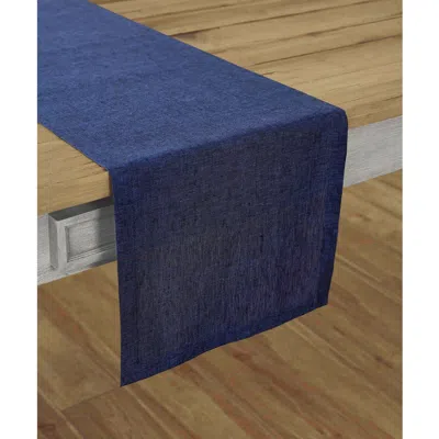 Solino Home Linen Table Runner In Chambray Navy