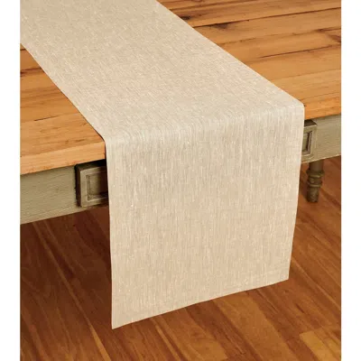 Solino Home Linen Table Runner In Champagne Beige