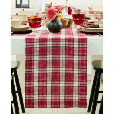 Solino Home Linen Table Runner For Dining Table, Holiday And Everyday Table Decor In Burgundy