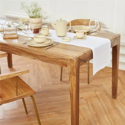 Solino Home Linen Table Runner For Dining Table, Holiday And Everyday Table Decor In White