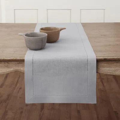 Solino Home Linen Table Runner In Gray