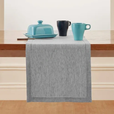 Solino Home Linen Table Runner In Gray