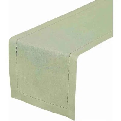 Solino Home Linen Table Runner In Green