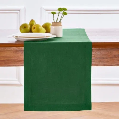 Solino Home Linen Table Runner In Green
