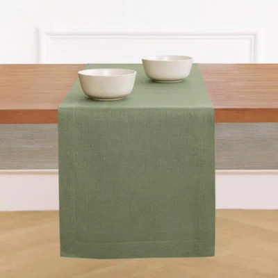 Solino Home Linen Table Runner In Green