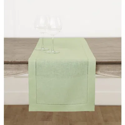 Solino Home Linen Table Runner In Green