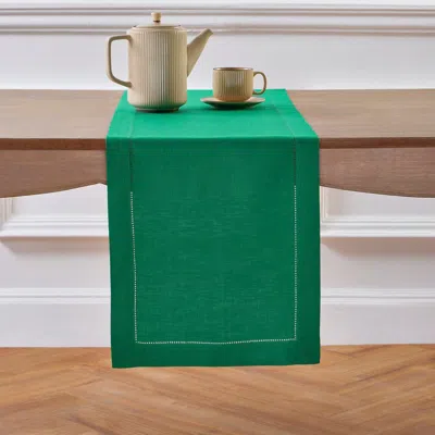 Solino Home Linen Table Runner In Green