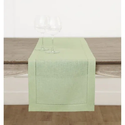 Solino Home Linen Table Runner In Green