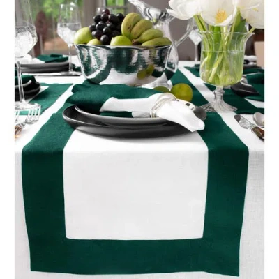 Solino Home Linen Table Runner In Green