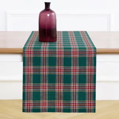 Solino Home Linen Table Runner In Green