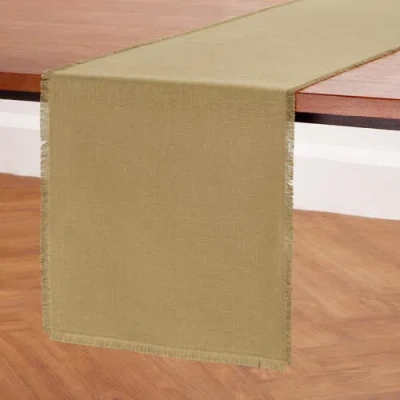 Solino Home Linen Table Runner In Green