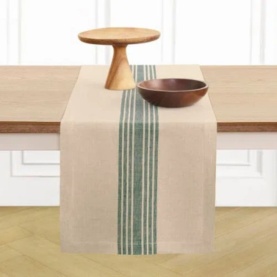 Solino Home Linen Table Runner In Green