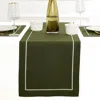 Solino Home Linen Table Runner In Green