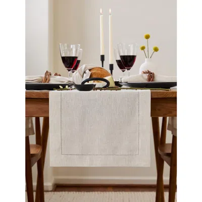 Solino Home Linen Table Runner In Neutral