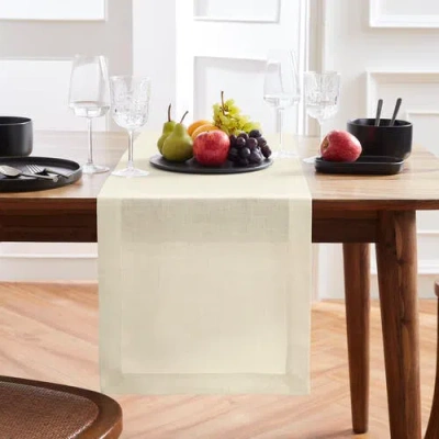 Solino Home Linen Table Runner In Neutral