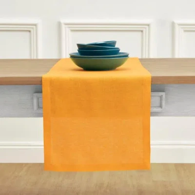 Solino Home Linen Table Runner In Orange