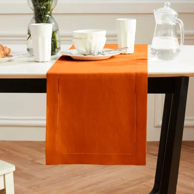 Solino Home Linen Table Runner In Orange