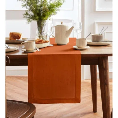 Solino Home Linen Table Runner In Orange