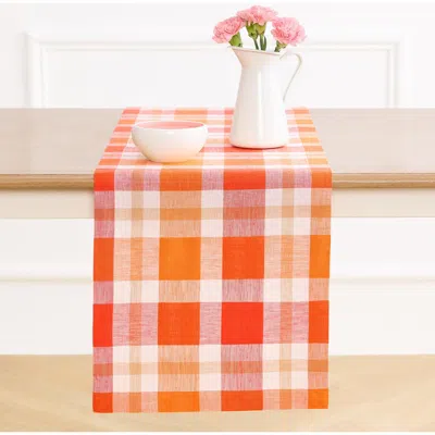 Solino Home Linen Table Runner In Orange