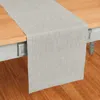 Solino Home Linen Table Runner In Oyster Grey