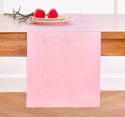 Solino Home Linen Table Runner In Pink