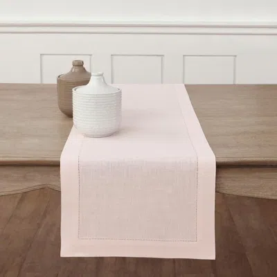 Solino Home Linen Table Runner In Pink