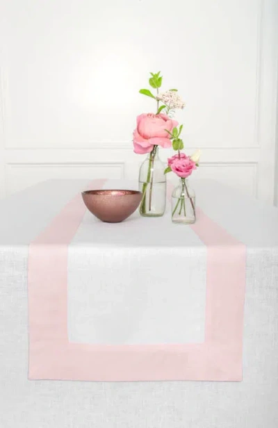 Solino Home Linen Table Runner In Pink