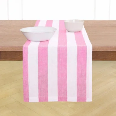 Solino Home Linen Table Runner In Pink