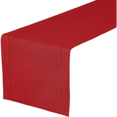 Solino Home Linen Table Runner In Red