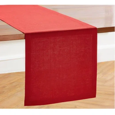 Solino Home Linen Table Runner In Red