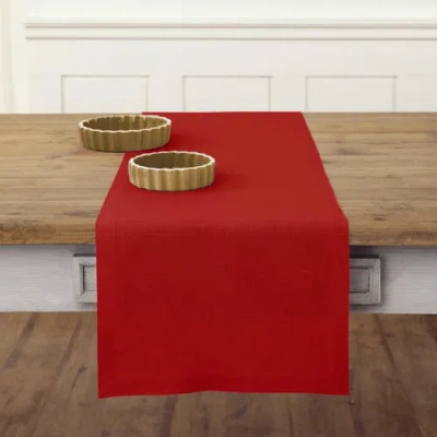Solino Home Linen Table Runner In Red