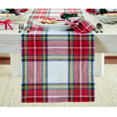 Solino Home Linen Table Runner In Red