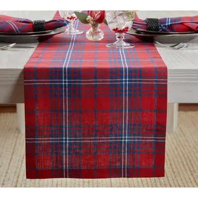 Solino Home Linen Table Runner In Red