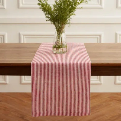 Solino Home Linen Table Runner In Red