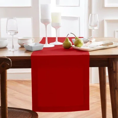 Solino Home Linen Table Runner In Red