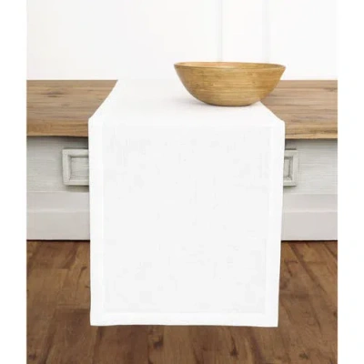 Solino Home Linen Table Runner In White