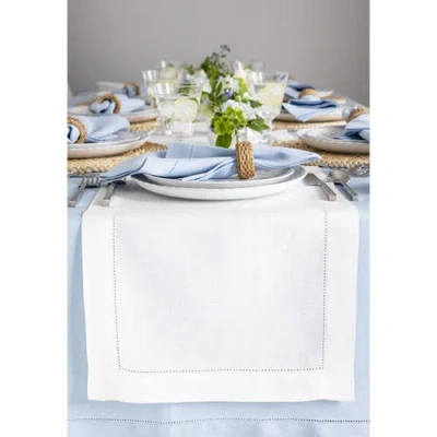 Solino Home Linen Table Runner In White