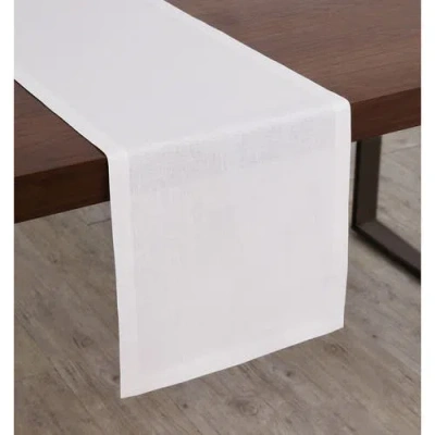 Solino Home Linen Table Runner In White