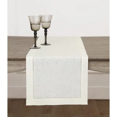 Solino Home Linen Table Runner In White