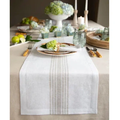 Solino Home Linen Table Runner In White