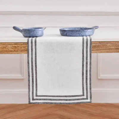 Solino Home Linen Table Runner In White