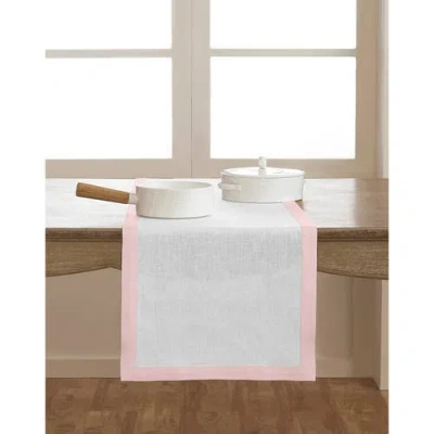 Solino Home Linen Table Runner In White